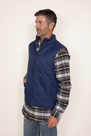 Weatherproof Vintage Quilted Vest for Men in Blue