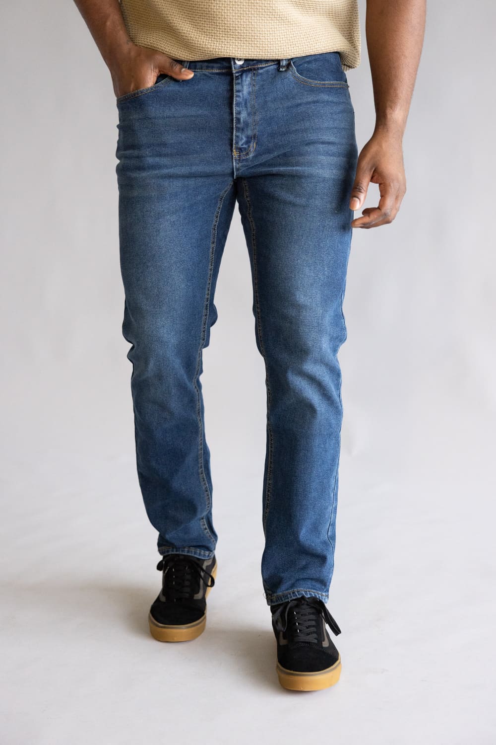 Weatherproof Vintage Slim Straight Jeans for Men in Riverstone