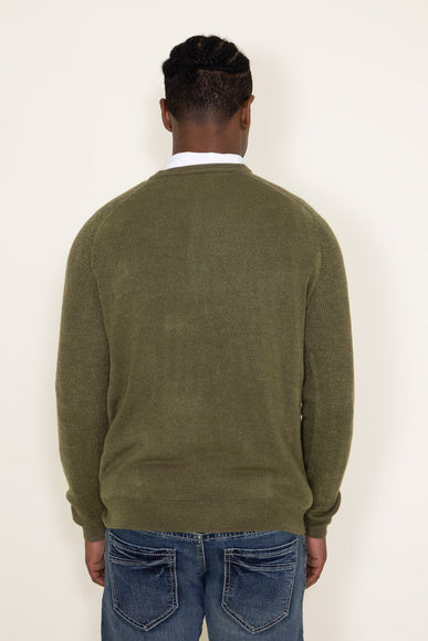 Weatherproof Vintage Soft Touch Raglan Crewneck Sweater for Men in Green