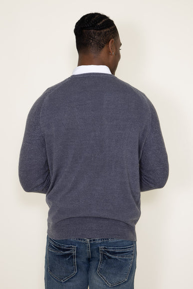 Weatherproof Vintage Soft Touch Raglan Crewneck Sweater for Men in Grey Blue