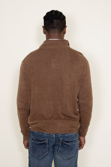 Weatherproof Vintage Soft Touch Textured Quarter Zip Sweater for Men in Almond