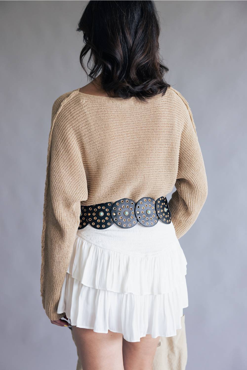 Western Concho Belt for Women in Black