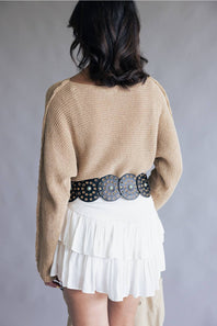 Western Concho Belt for Women in Black