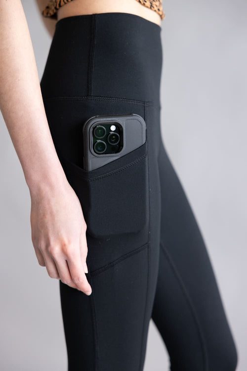 Wonderlink Side Pocket Leggings for Women in Black