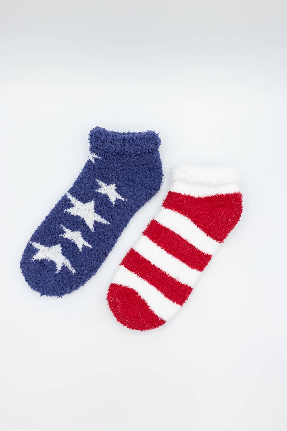 Worlds Softest Fireside Americana Low Socks for Women in Navy/Red