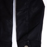 Youth Moto Faux Leather Jacket for Boys in Black