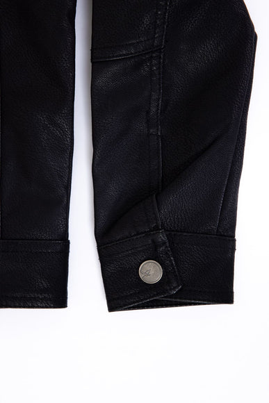 Youth Moto Faux Leather Jacket for Boys in Black