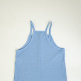 Youth Thermal Tank Top Romper for Girls in Blue