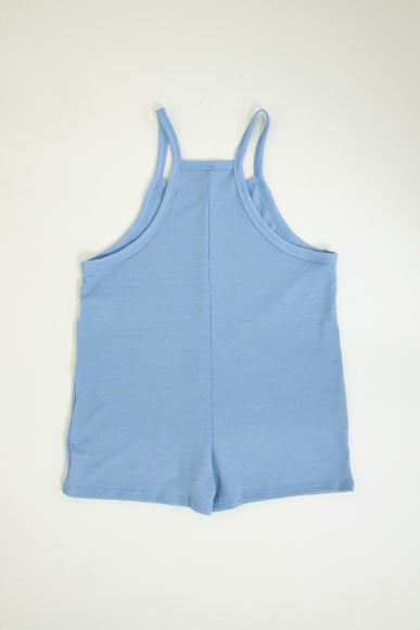 Youth Thermal Tank Top Romper for Girls in Blue