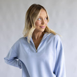 Zip Neck Scuba Set for Women in Blue