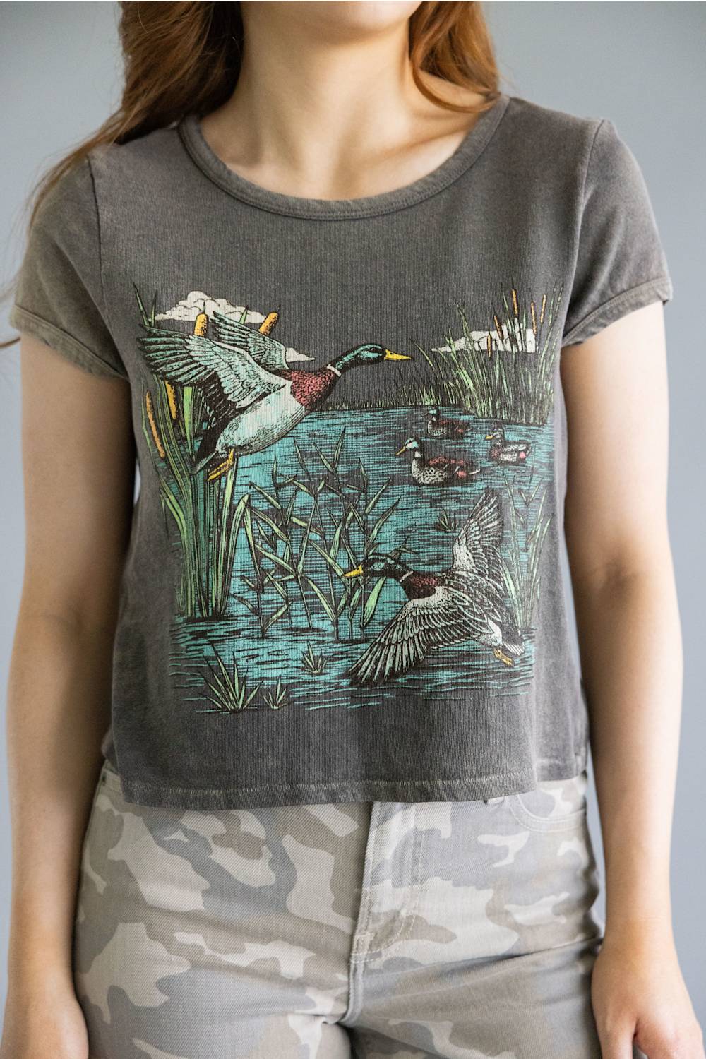 Zutter Mallard Crop Tee for Women in Espresso