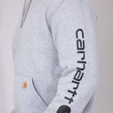 Carhartt Logo Sleeve Graphic Hoodie for Men in Heather Grey