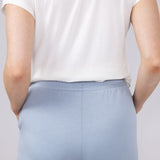 Love Tree Drawstring Scuba Knit Lounge Shorts for Women in Bluestone