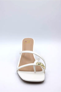 Cane Kitten Heels for Women in White