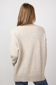 La Miel Mock Neck Sweater for Women in Taupe