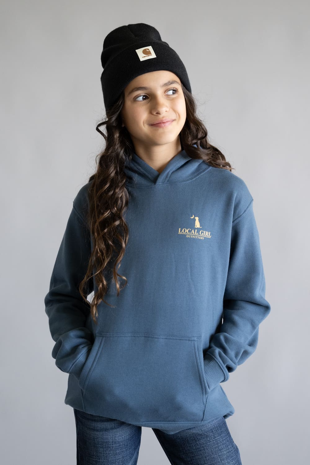 Local Girl Youth River Pup Hoodie in Blue