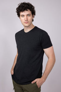 Basic Crewneck T-Shirt for Men in Black