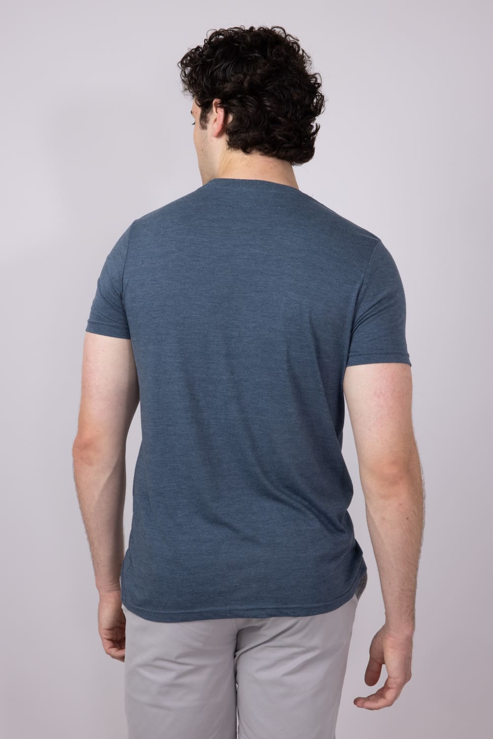 Basic Crewneck T-Shirt for Men in Indigo Blue