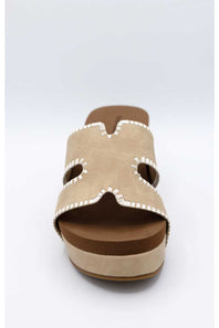 Pierre Dumas Vivian Wedge Sandals for Women in Nude