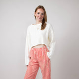 Gingham Relaxed PJ Pants for Women in Red