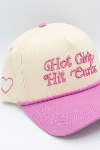 Simply Southern Womens Embroidered Hot Girls Hit Curbs Hat for Women in Cream