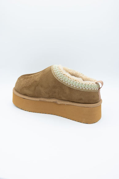 Simply Southern Open Platform Slippers for Women in Light Brown