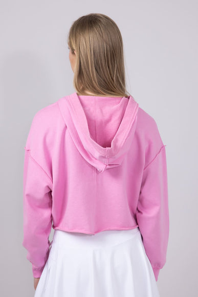 Womens Simply Southern Johnny Collar Cropped Hoodie for Women in Pink
