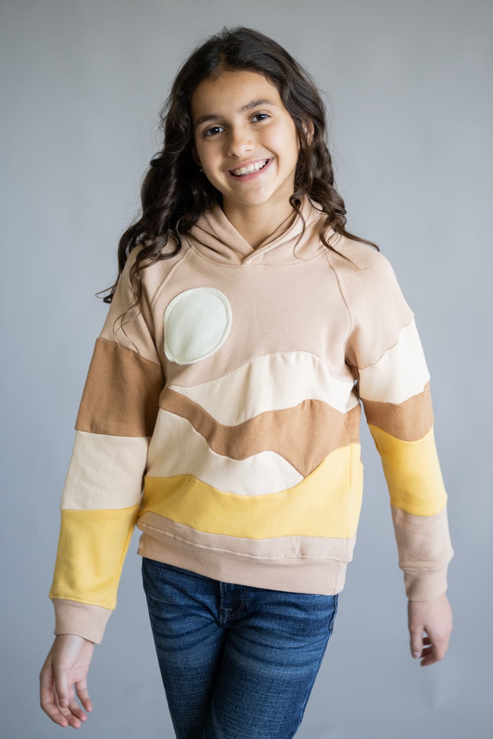 Simply Southern Youth Sun Patch Hoodie for Girls in Multi