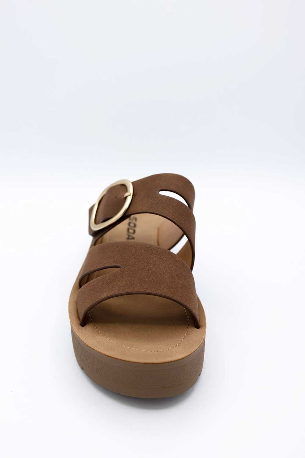 Soda Hanson Platform Sandals for Women in Brown