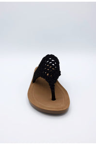  Soda Crotchet Flip Flops for Women in Black 