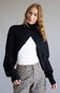Turtleneck Shrug Bolero Sweater for Women in Black