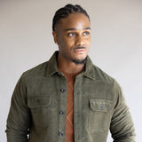 Union Corduroy Shacket for Men in Hunter Green