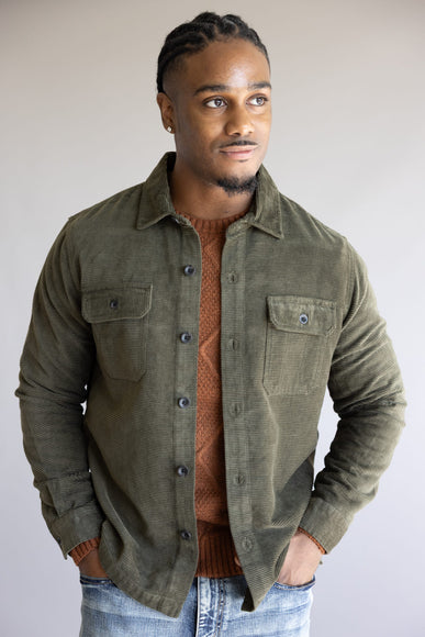 Union Corduroy Shacket for Men in Hunter Green