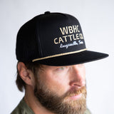 Whiskey Bent Gold Rope Trucker Hat for Men in Black