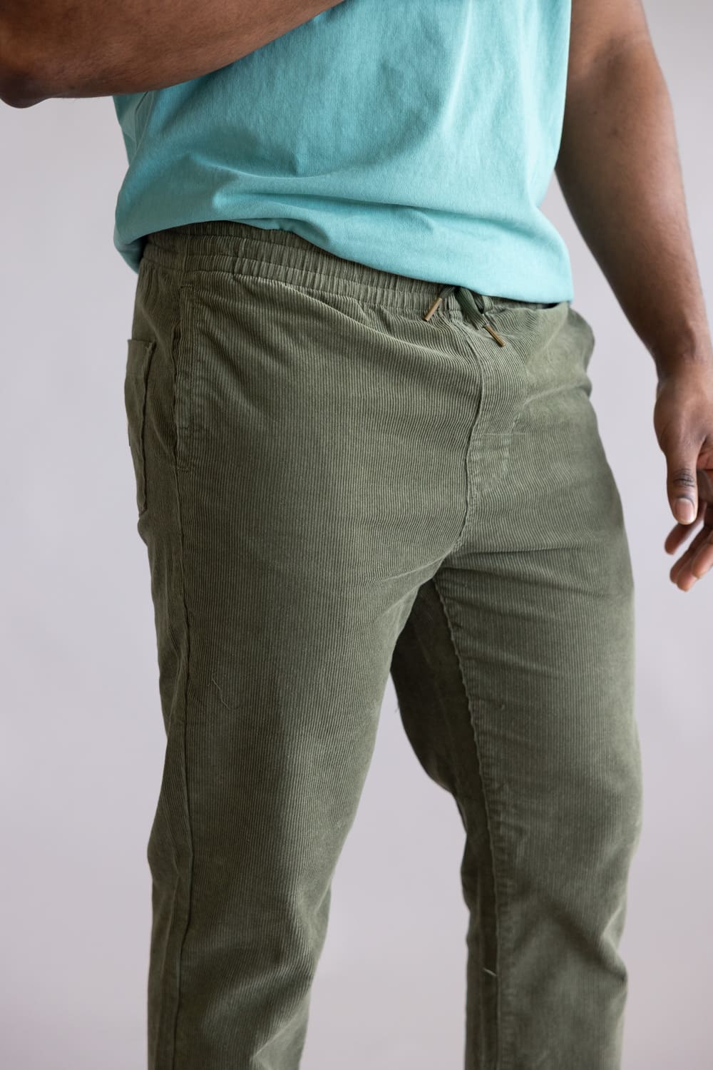 Rhythm Cord Jam Pants for Men in Olive