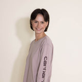 Carhartt Long Sleeve Logo T-Shirt for Women in Light Purple