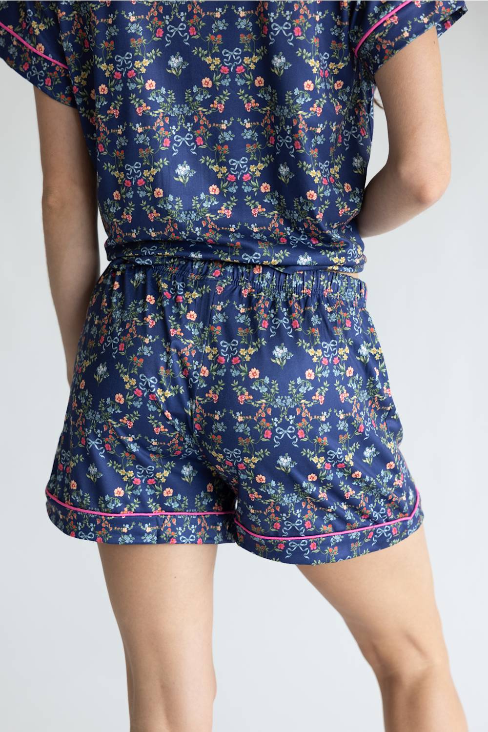 Simply Southern Simply Soft Floral Pajama Shorts for Women in Navy Floral