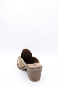 Pierre Dumas Whitney Heeled Mules for Women in Taupe