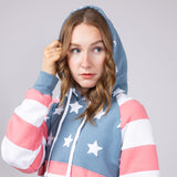 Simply Southern Womens Patched Stars & Stripes Hoodie for Women in Multi
