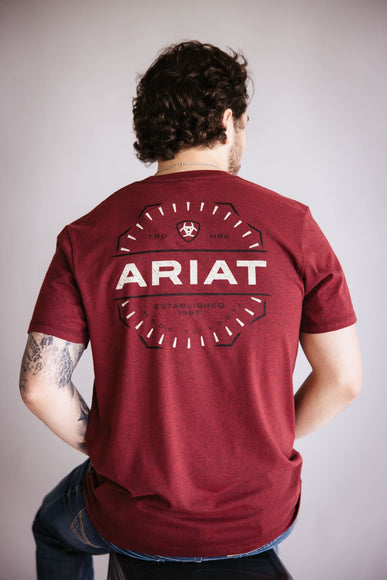 Ariat Explorer Classic T-Shirt for Men in Crimson Red Heather