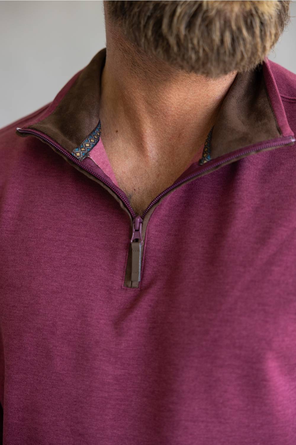 1897 Legends Quarter Zip Neck Sweater for Men in Bordeaux | 10090