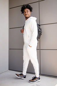 1897 Active Diamond Weave Hoodie for Men in Oatmeal