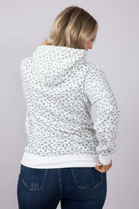 1897 Active Ditsy Floral Hoodie for Women in Ivory