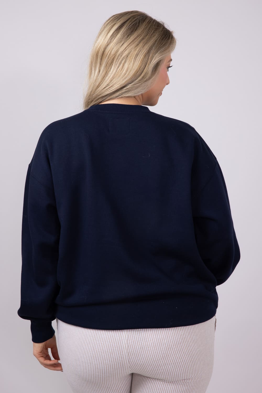 1897 Active Embroidered Big Bear Fleece Sweatshirt for Women in Navy