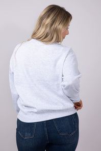 1897 Active Embroidered Cherry Bomb Sweatshirt for Women in Grey