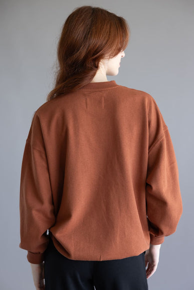 1897 Active Embroidered Hey Pumpkin Sweatshirt for Women in Rust