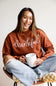 1897 Active Thankful Graphic Fleece Sweatshirt for Women in Orange