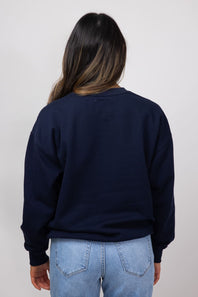 1897 Active USA Embroidered Fleece Sweatshirt for Women in Deep Navy