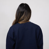 1897 Active USA Embroidered Fleece Sweatshirt for Women in Deep Navy