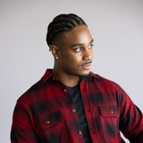 1897 Legends Stretch Flannel Shirt for Men in Red Plaid